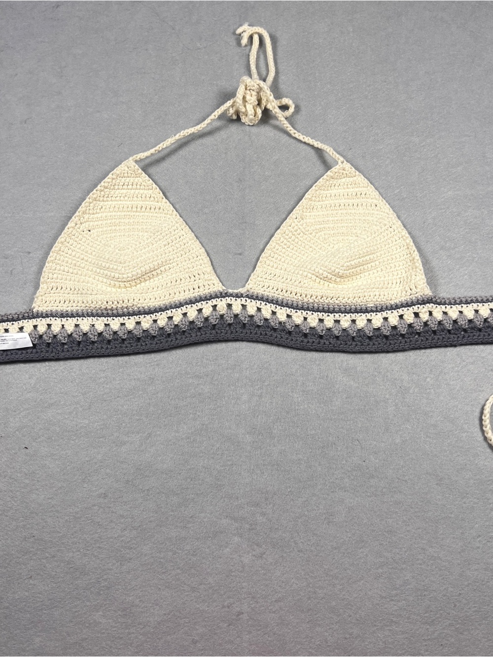 Ecote Urban Outfitters Crochet Halter Top M Cream Gray Boho Festival